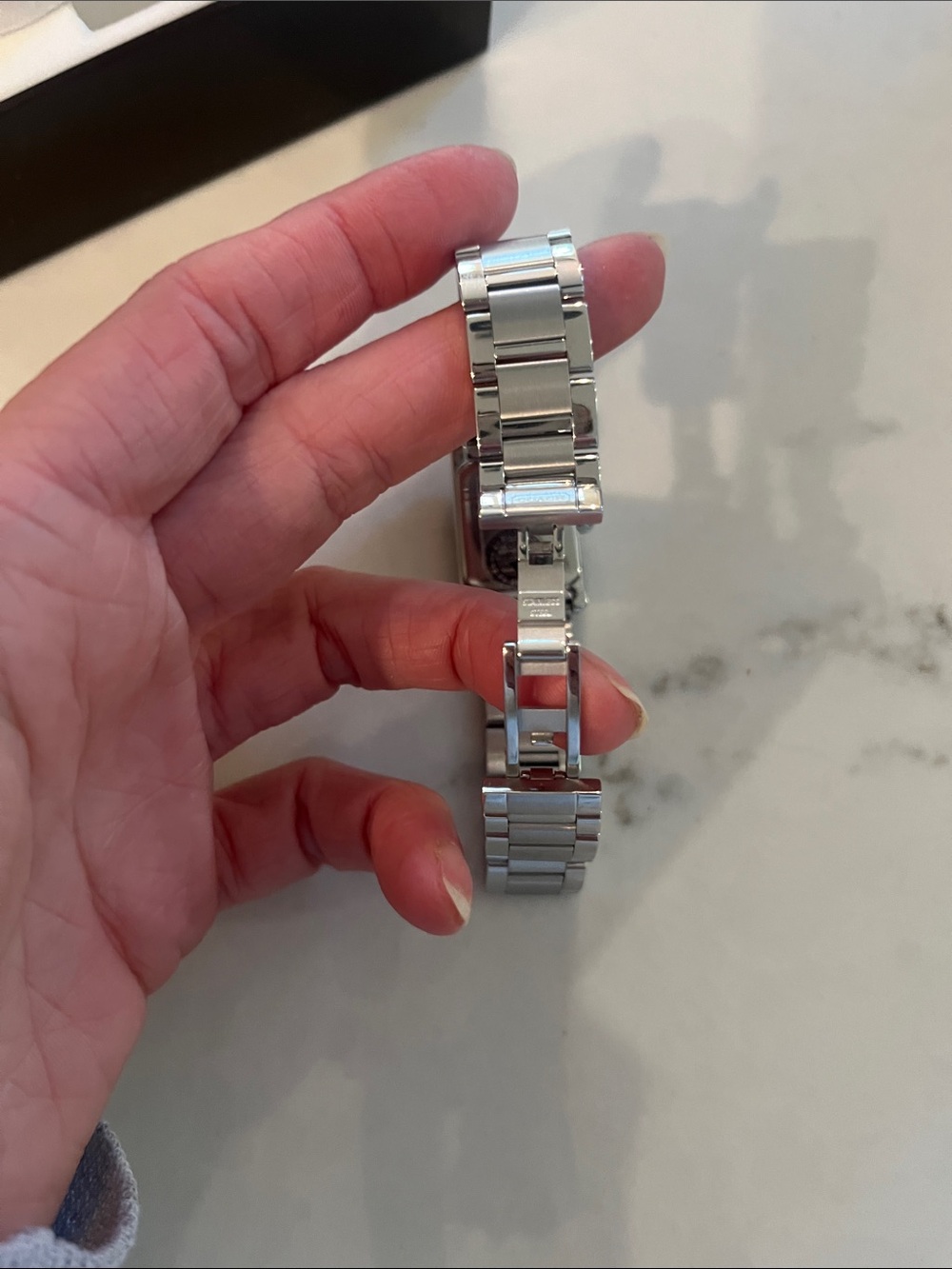 NWT Coach Stainless Steel Rectangular Watch - Silver - Picture 6 of 12